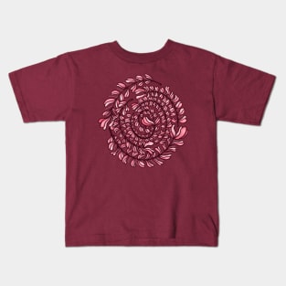 Pink Floral Wreath Spiral Kids T-Shirt